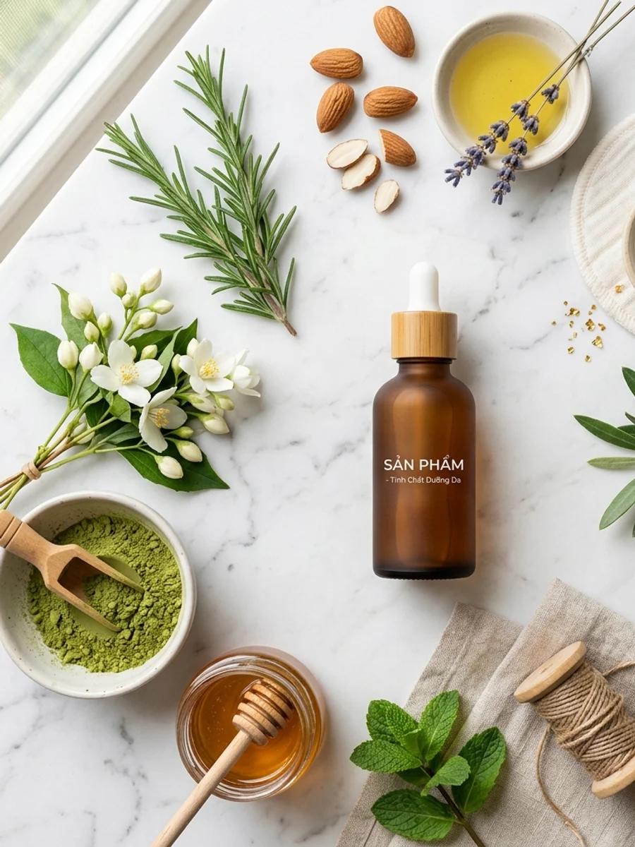 Flat lay sản phẩm nhìn từ trên